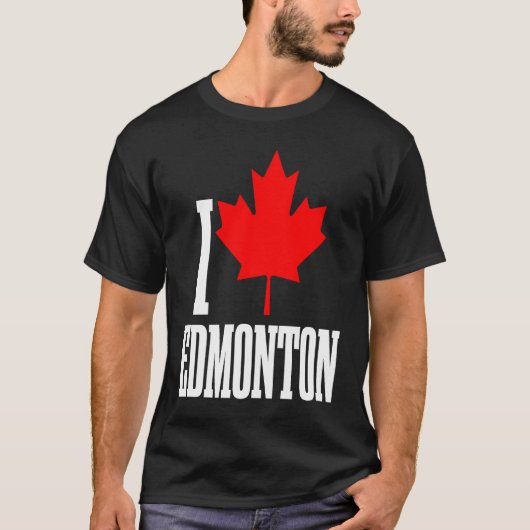 Edmonton Alberta Canada Maple Leaf Canadian Flag P T-Shirt (Vorderseite)