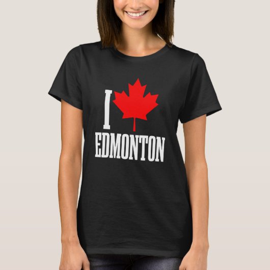 Edmonton Alberta Canada Maple Leaf Canadian Flag P T-Shirt (Vorderseite)