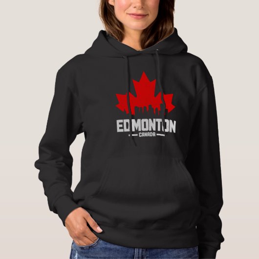 Edmonton Alberta Canada Maple Leaf Canadian Flag S Hoodie (Vorderseite)