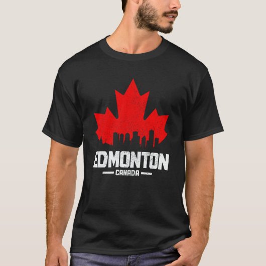 Edmonton Alberta Canada Maple Leaf Canadian Flag S T-Shirt (Vorderseite)