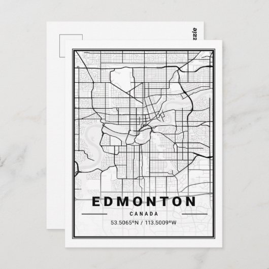 Edmonton Alberta Canada Travel City Map Postkarte (Vorne/Hinten)
