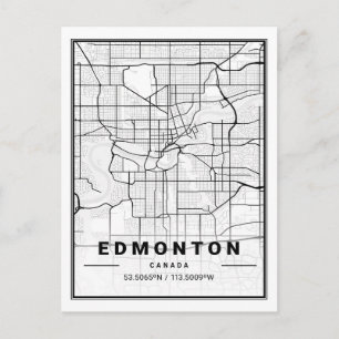 Edmonton Alberta Canada Travel City Map Postkarte