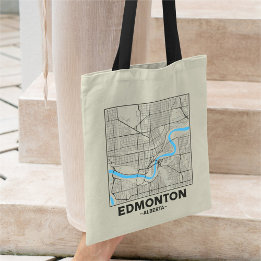 Edmonton, Alberta City Map Tote Bag Tragetasche