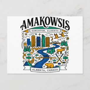 Edmonton Alberta Kanada Fluss Tal Stadt Skyline Postkarte