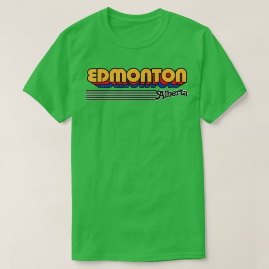 Edmonton Alberta Retro Stripes T-Shirt (Design vorne)