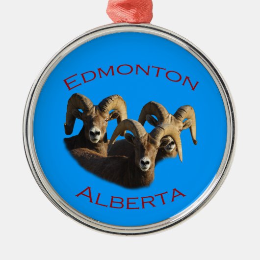 Edmonton, Alberta Silbernes Ornament (Vorne)
