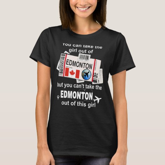 Edmonton Boarding Pass Edmonton Girl Edmonton T-Shirt (Vorderseite)