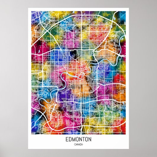 Edmonton Canada City Map Poster (Vorne)