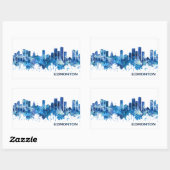 Edmonton Canada Skyline Blue Rechteckiger Aufkleber (Blatt)