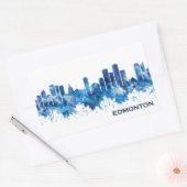 Edmonton Canada Skyline Blue Rechteckiger Aufkleber (Umschlag)