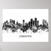 Edmonton Canada Skyline BW Poster (Vorne)