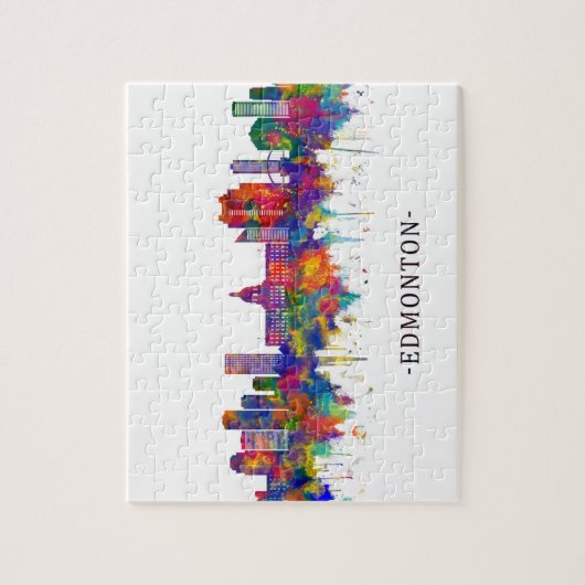 Edmonton Canada Skyline Puzzle (Vertikal)
