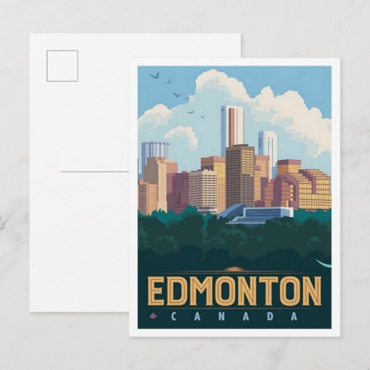 Edmonton Canada Vintage Travel Postkarte (Vorne/Hinten)