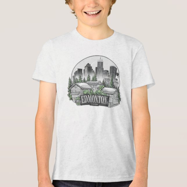 Edmonton City Canada Tri-Blend Shirt (Vorderseite)
