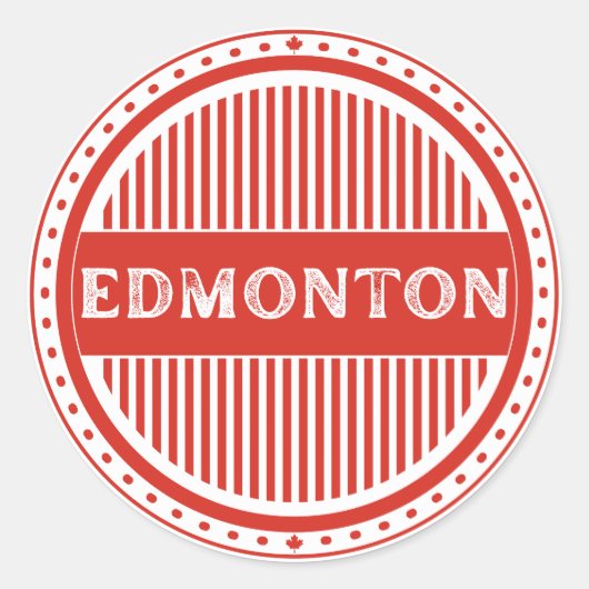 Edmonton City Pride Emblem – Canadian Identity Runder Aufkleber (Vorderseite)