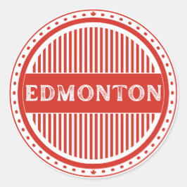 Edmonton City Pride Emblem – Kanadische Identität Runder Aufkleber