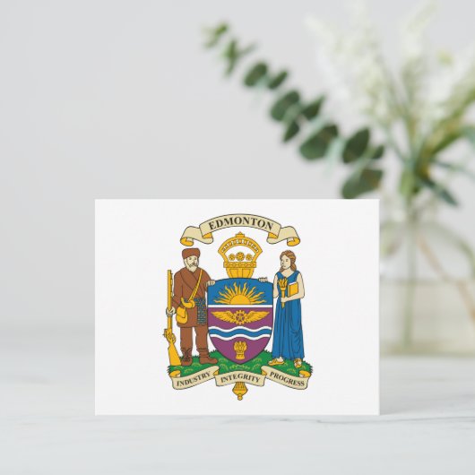 Edmonton Coat of Arms Postcard Postkarte (Stehend Vorderseite)