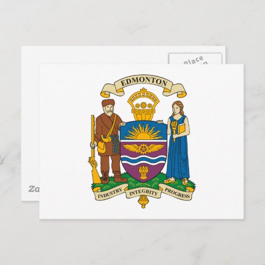 Edmonton Coat of Arms Postcard Postkarte (Vorne/Hinten)