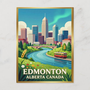 Edmonton River Valley Alberta Reise Postkarte
