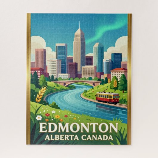 Edmonton River Valley Alberta Reise Puzzle (Vertikal)