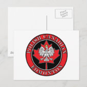 Edmonton Round Polish Canadian Leaf Postkarte (Vorne/Hinten)