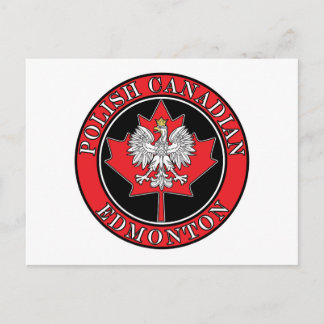 Edmonton Round Polish Canadian Leaf Postkarte