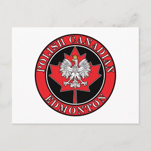 Edmonton Round Polish Canadian Leaf Postkarte (Vorderseite)