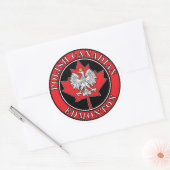 Edmonton Round Polish Canadian Leaf Runder Aufkleber (Umschlag)