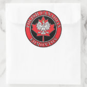 Edmonton Round Polish Canadian Leaf Runder Aufkleber (Tasche)