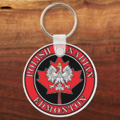Edmonton Round Polish Canadian Leaf Schlüsselanhänger (Vorderseite)