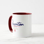 Edmonton-Skript Tasse (Vorderseite Links)
