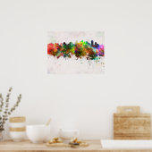 Edmonton skyline im Watercolor background Poster (Küche)