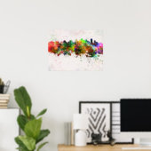 Edmonton skyline im Watercolor background Poster (Heimbüro)