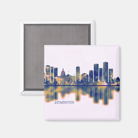 Edmonton Skyline Magnet (Vorderseite/Rückseite)