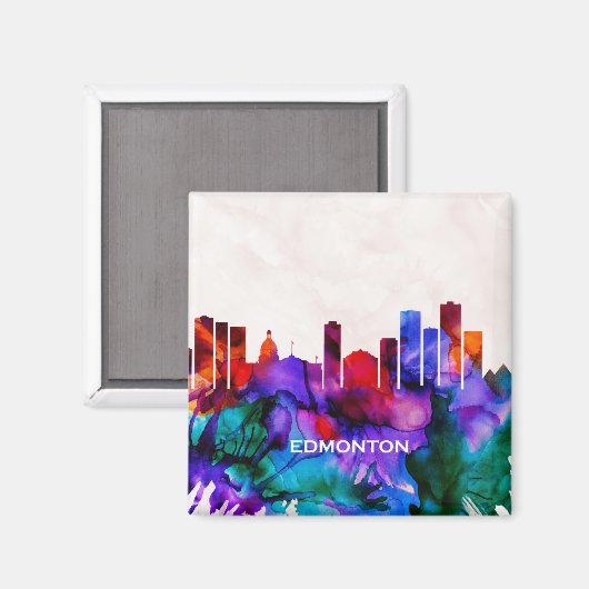 Edmonton Skyline Magnet (Vorderseite/Rückseite)