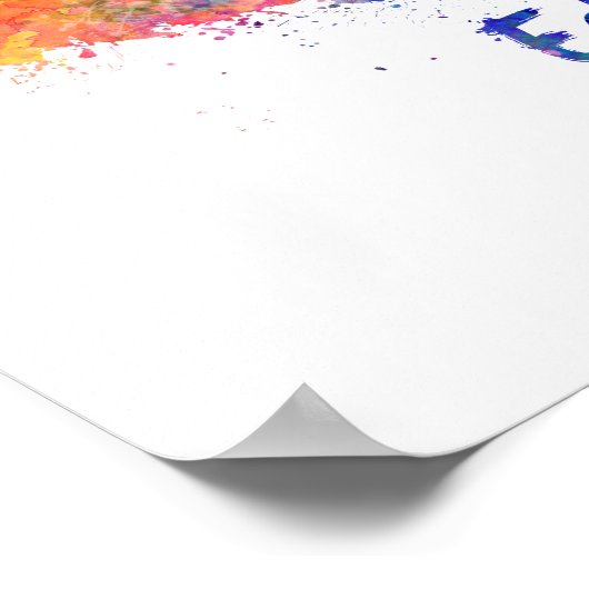 Edmonton V2 skyline im Watercolor Poster (Ecke)