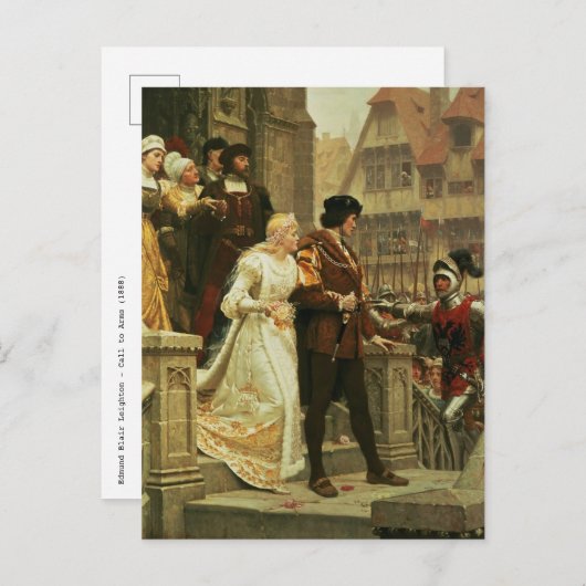 Edmund Blair Leighton - Anruf zur Waffenpostkarte Postkarte (Vorne/Hinten)