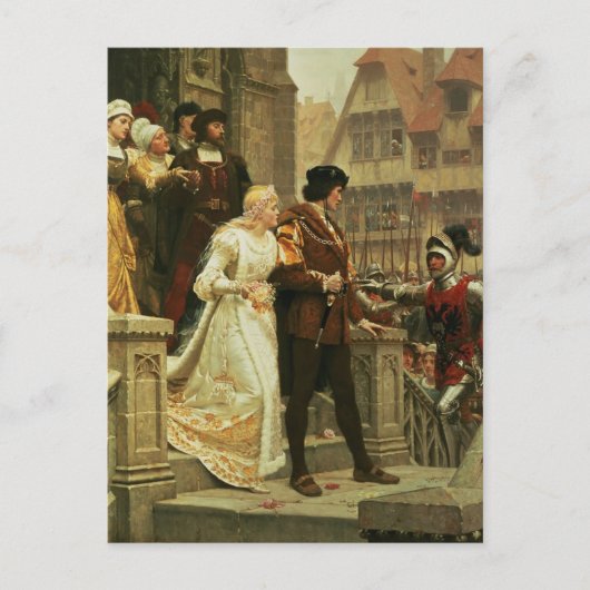 Edmund Blair Leighton - Anruf zur Waffenpostkarte Postkarte (Vorderseite)