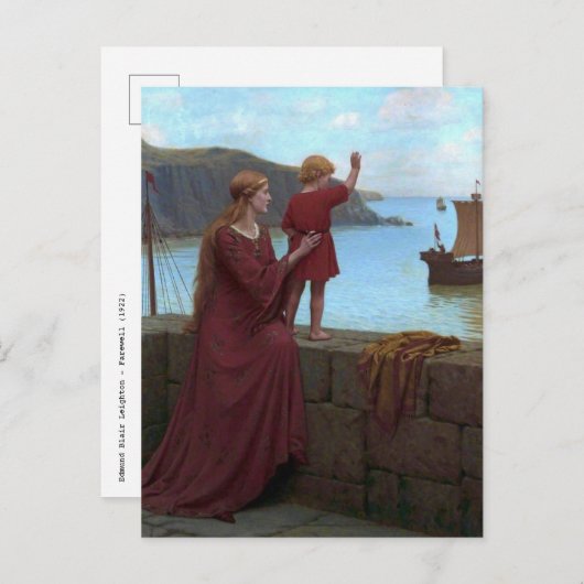 Edmund Blair Leighton - Farewell Postcard Postkarte (Vorne/Hinten)