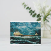 Edmund Fitsgerald 1996 mit Text Postkarte (Stehend Vorderseite)