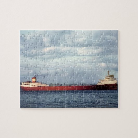Edmund Fitzgerald auf dem St. Clair River Puzzle (Horizontal)