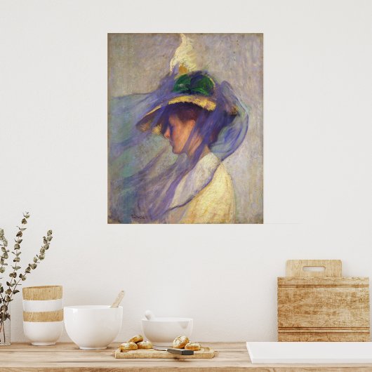 Edmund Tarbell - Der Blaue Schleier Poster (Küche)