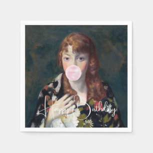 Edna blasen Kaugummi Happy Birthday Serviette