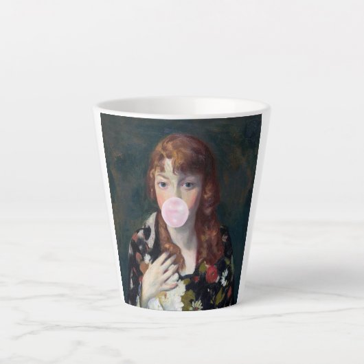 Edna bläst einen rosa Kaugummi Milchtasse (Vorderseite)