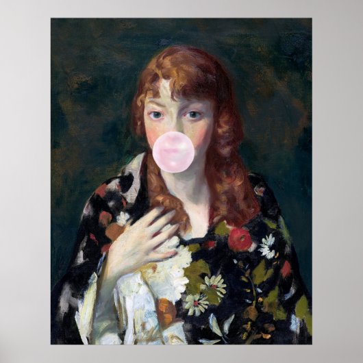 Edna bläst einen rosa Kaugummi Poster (Vorne)