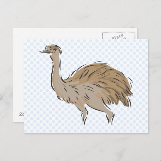 Edna Emu Postkarte (Vorne/Hinten)