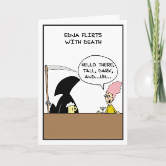 Edna Flirst mit dem Tod - Half Baked Comics Dankeskarte