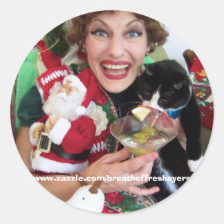 Edna Weihnachtskleber! Runder Aufkleber