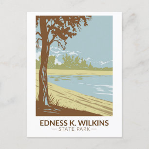 Edness K Wilkins State Park Wyoming Vintage auf De Postkarte