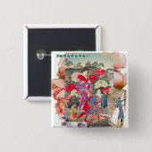 Edo Beauty & Peony Garden – Traditional Japanese  Button (Vorne & Hinten)